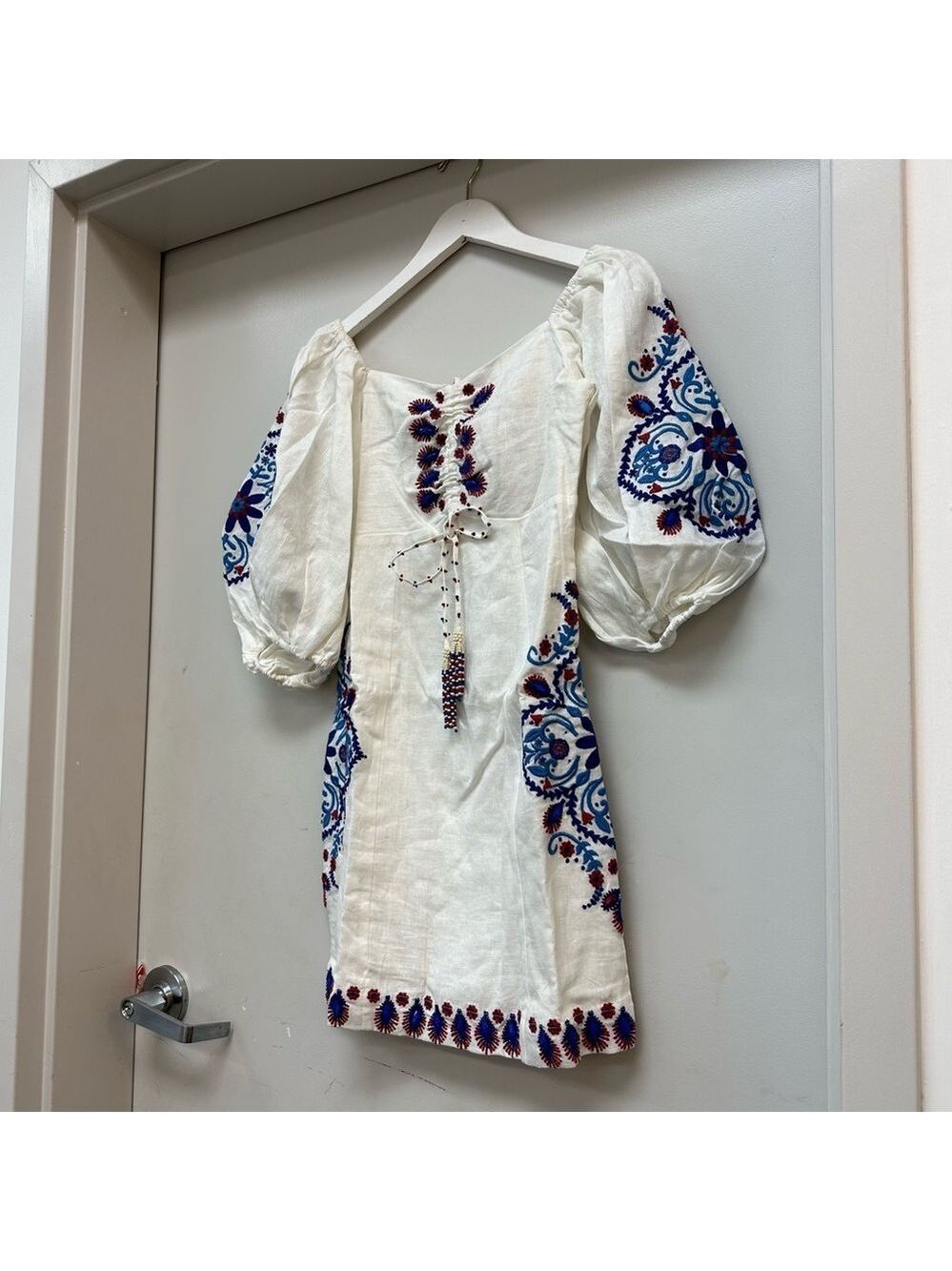FARM Rio Off-White Navy Embroidery Mini Dress - Picture 4 of 11